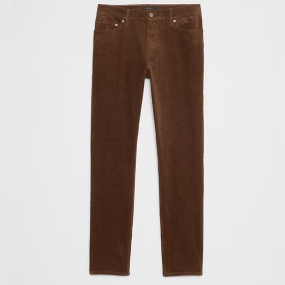 NWT Banana Republic Brown Slim Traveler Cords 35x34 Corduroy Preppy - Picture 2 of 11